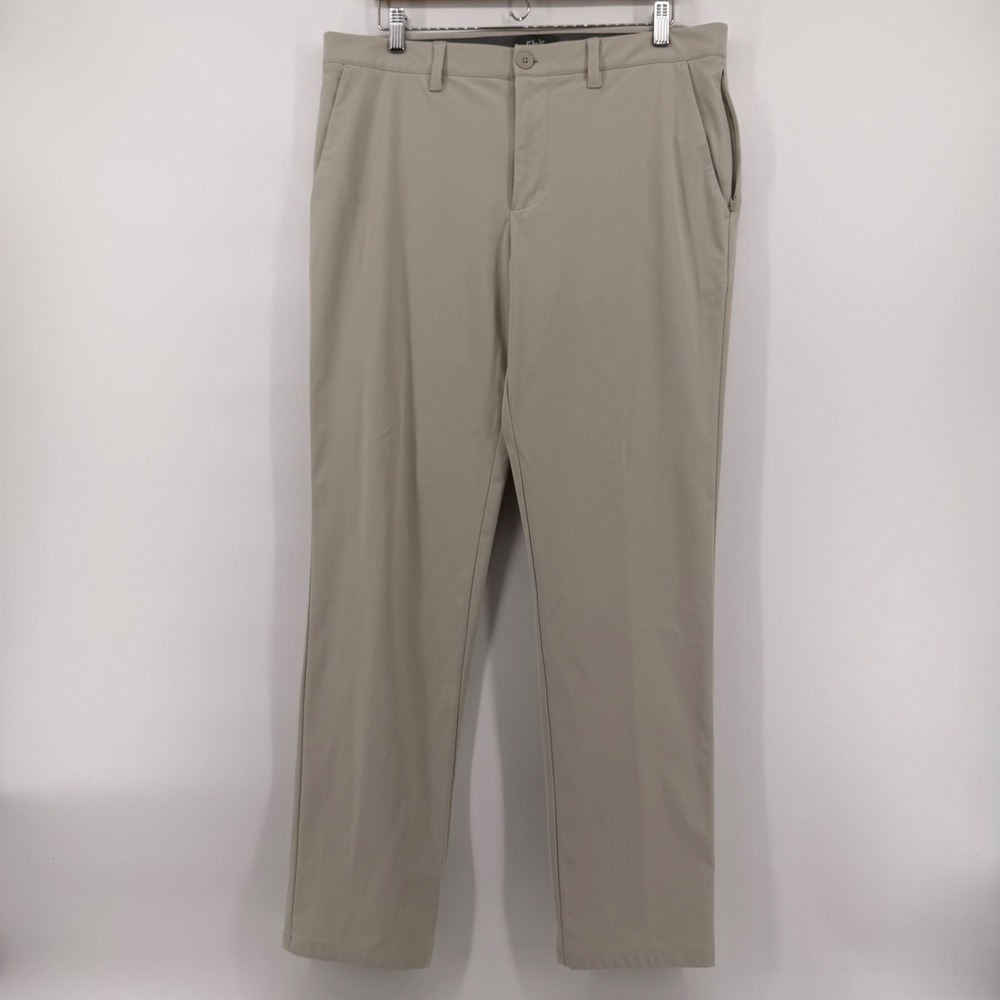 FLX Mens Commuter Chino Pants Tan Khaki Straight Leg 36x32 RN73277